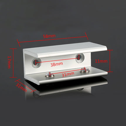 Double Hole Aluminum Alloy Glass Fixing Clip, L, 10mm