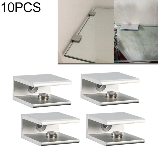 10 PCS Single Hole Aluminum Alloy Glass Fixing Clip, S, 10mm