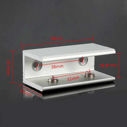 Double Hole Aluminum Alloy Glass Fixing Clip, L, 16mm