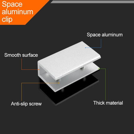 10 PCS Single Hole Aluminum Alloy Glass Fixing Clip, S, 20mm