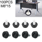 100 PCS Adjustable Foot Pad Furniture Screw Support Stub, M8x15