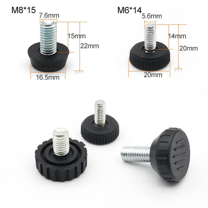 100 PCS Adjustable Foot Pad Furniture Screw Support Stub, M6x14