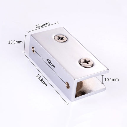 Zinc Alloy Bright Fixed Bracket Connection 10mm Rectangular Glass Fixing Clamp