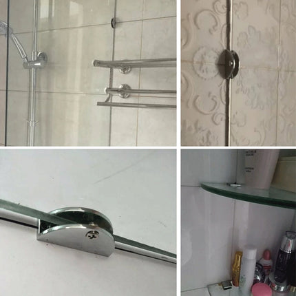 10 PCS Zinc Alloy Bright Fixed Bracket Connection 12mm Cylindrical Glass Fixing Clamp with Base