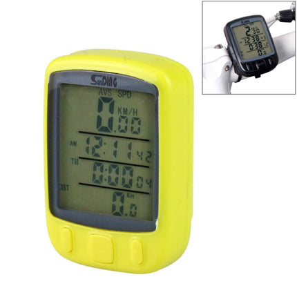 SUNDING 563C Bike Bicycle Waterproof Wireless LCD Screen Luminous Mileage Speedometer Odometer, English Version