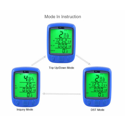 SUNDING 563A Bike Bicycle Waterproof Wired LCD Screen Luminous Mileage Speedometer Odometer, Chinese Version