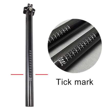 TOSEEK 3K Carbon Fiber Mountain Bike Road Bike Bicycle Seat Tube Seatpost Seat Fitting Seat Pole Bicycle Fittings, Size: 31.6x400mm