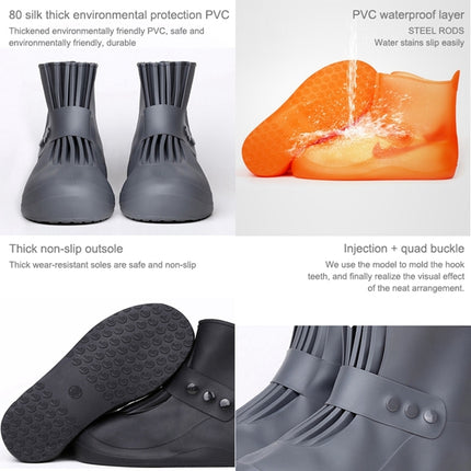Fashion Integrated PVC Waterproof  Non-slip Shoe Cover with Thickened Soles Size: 30-31