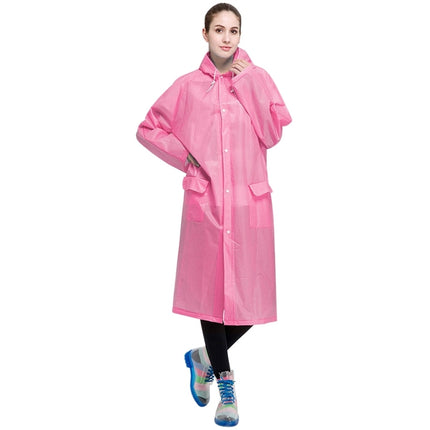 Fashion Adult Lightweight EVA Transparent Frosted Raincoat Big Hat With Pocket Size: L - DealBuddy
