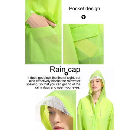 Fashion Adult Lightweight EVA Transparent Frosted Raincoat Big Hat With Pocket Size: XL