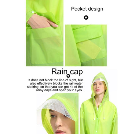 Fashion Children Lightweight EVA Transparent Frosted Raincoat Big Hat With Pocket Size: XL