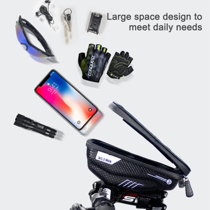 WILD MAN E1 Waterproof Front Bag MTB Mobile Phone Sets Bicycle Tube Bag Riding Accessories