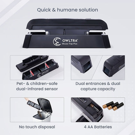 OW2-Plus Indoor Dual Entrances Electronic Mouse Trap