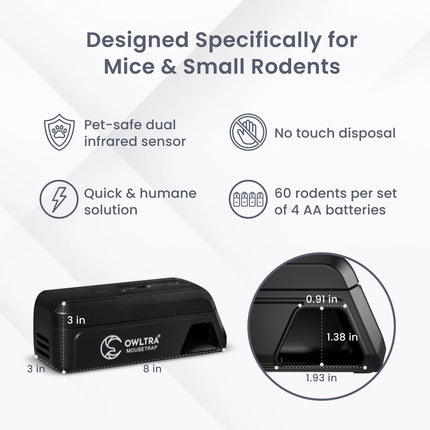 OW2 Indoor Escape-proof Electronic Mouse Trap