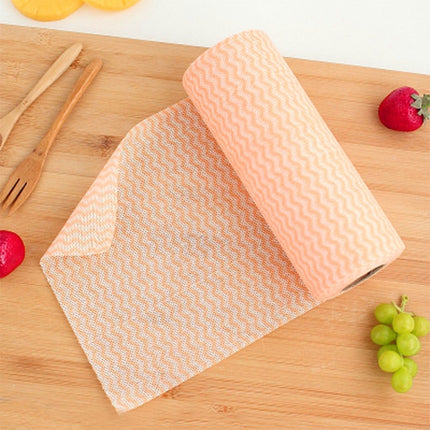 50 Sheets Non-Woven Disposable Washing Towels Dishcloth, Red, Orange, Blue
