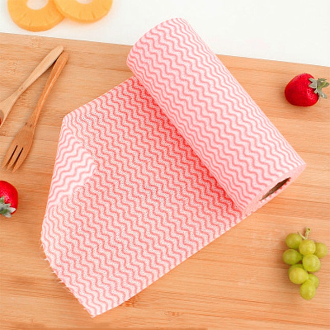 50 Sheets Non-Woven Disposable Washing Towels Dishcloth, Red, Orange, Blue