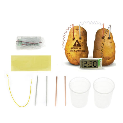 DIY Novel Green Science Potato Digital Clock Educational Kit with 2 inch LCD Screen (Potato NOT Included)