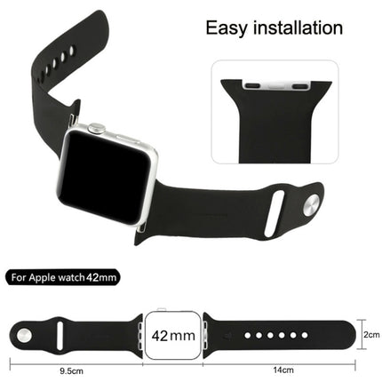 For Apple Watch Sport 42mm High-performance Longer Rubber Sport Watch Band with Pin-and-tuck Closure - DealBuddy