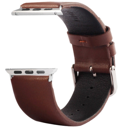 Kakapi for Apple Watch 42mm Subtle Texture Brushed Buckle Genuine Leather Watch Band with Connector - DealBuddy