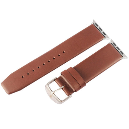 Kakapi for Apple Watch 42mm Subtle Texture Brushed Buckle Genuine Leather Watch Band with Connector - DealBuddy