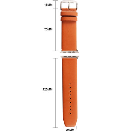 Kakapi for Apple Watch 42mm Subtle Texture Brushed Buckle Genuine Leather Watch Band with Connector - DealBuddy