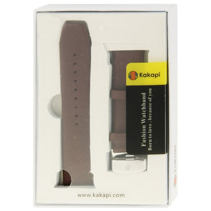 Kakapi for Apple Watch 42mm Subtle Texture Brushed Buckle Genuine Leather Watch Band with Connector - DealBuddy