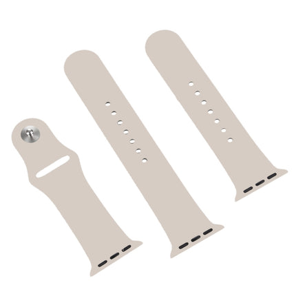 For Apple Watch Series 10 42mm / 9&8&7 41mm / SE 3&SE 2&6&SE&5&4 40mm / 3&2&1 38mm 3 in 1 Rubber Watch Band with Pin Buckle - DealBuddy