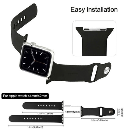 For Apple Watch Series 10 42mm / 9&8&7 41mm / SE 3&SE 2&6&SE&5&4 40mm / 3&2&1 38mm 3 in 1 Rubber Watch Band with Pin Buckle - DealBuddy