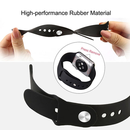 For Apple Watch Series 10 42mm / 9&8&7 41mm / SE 3&SE 2&6&SE&5&4 40mm / 3&2&1 38mm 3 in 1 Rubber Watch Band with Pin Buckle - DealBuddy