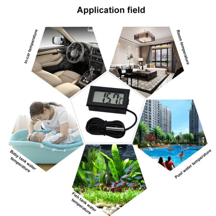 Mini LCD Digital Thermometer for Fridge Freezer, Insert Size 46mm x 26.6mm, Cable Length 1m - DealBuddy
