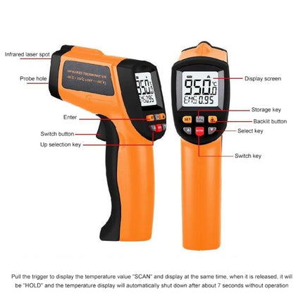Infrared Thermometer, Temperature Range: -50 - 900 Degrees Celsius - DealBuddy