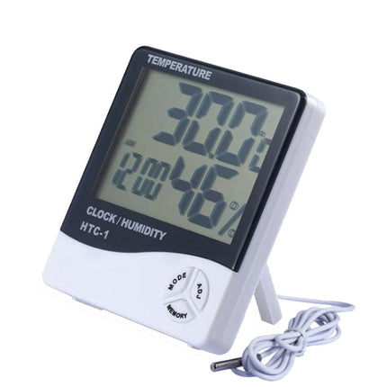 3.8 inch LCD Digital Temperature & Humidity Meter with Clock / Calendar (HTC-1) - DealBuddy