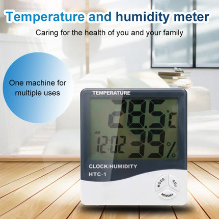 3.8 inch LCD Digital Temperature & Humidity Meter with Clock / Calendar (HTC-1) - DealBuddy
