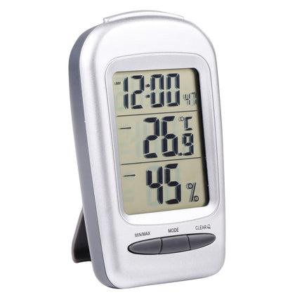 LCD Digital Desk Indoor Thermometer Hygrometer with Date / Clock / Freezing Warning - DealBuddy