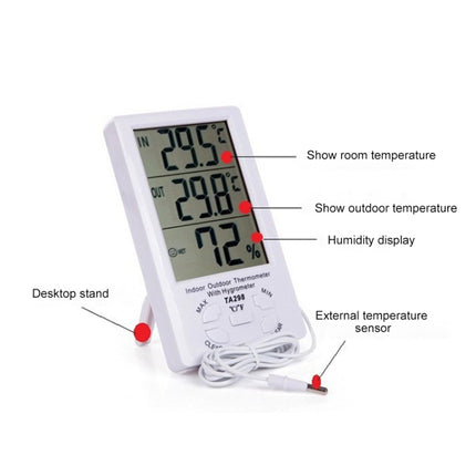 TA298 Digital LCD Humidity / Hygrometer and Thermometer with Extra Sensor Cable - DealBuddy