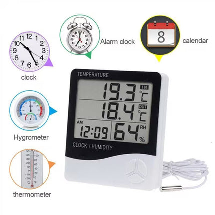 Outdoor / Indoor LCD Digital Electronic Thermometer Hygrometer Alarm Clock - DealBuddy
