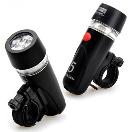 5 LED Water Resistant Bike Bicycle Head Light+ Rear Safety Flashlight