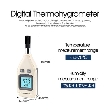 BENETECH GM1362 1.45 Inch Screen Digital Humidity & Temperature Meter - DealBuddy