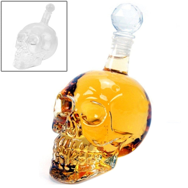 Crystal Glass Skull Bottle for Vodka & Whiskey & Beer Liqueur & Red Wine & Other Beverage, 550ML - DealBuddy