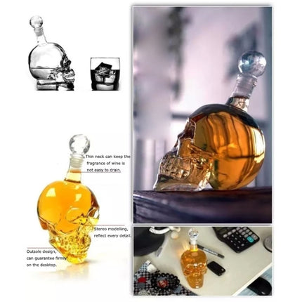 Crystal Glass Skull Bottle for Vodka & Whiskey & Beer Liqueur & Red Wine & Other Beverage, 550ML - DealBuddy
