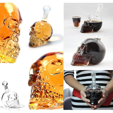 Crystal Glass Skull Bottle for Vodka & Whiskey & Beer Liqueur & Red Wine & Other Beverage, 550ML - DealBuddy