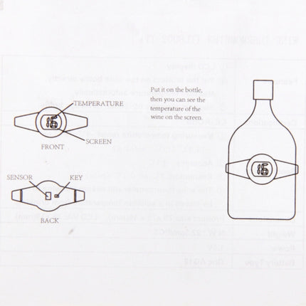 Celsius Degree Digital LCD Display Wine Bottle Thermometer, Suitable Bottle Diameter: 65-80mm (Black + Silver) - DealBuddy