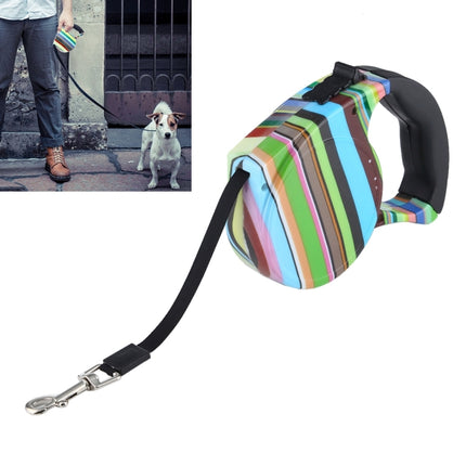 Easy Operation Retractable Flexible Dog Leash, 5m Color Strip Style - DealBuddy