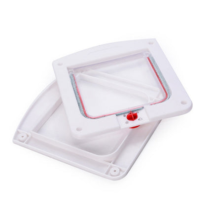 Cat / Small-scale Dog Friendly Transparent Flap, Universal 4 Way Locking, White - DealBuddy