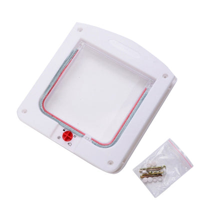 Cat / Small-scale Dog Friendly Transparent Flap, Universal 4 Way Locking, White - DealBuddy
