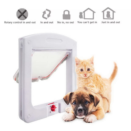 Cat / Small-scale Dog Friendly Transparent Flap, Universal 4 Way Locking, White - DealBuddy