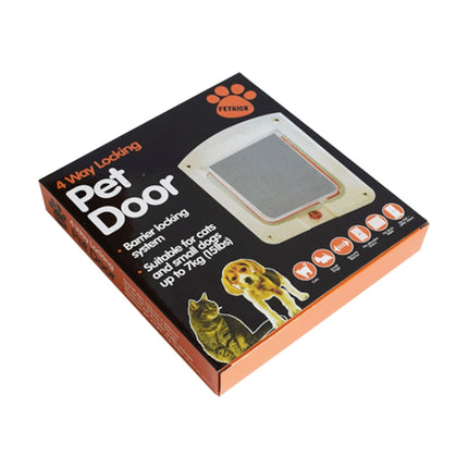 Cat / Small-scale Dog Friendly Transparent Flap, Universal 4 Way Locking, White - DealBuddy