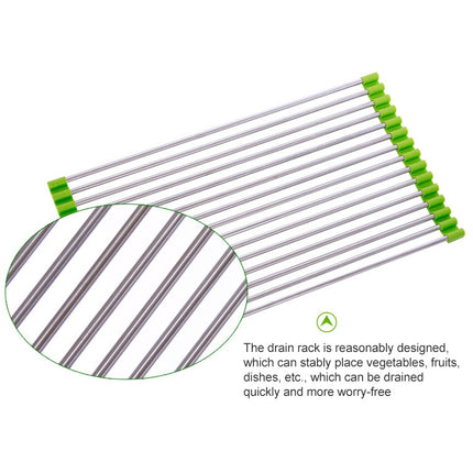 40x24x0.9cm Stainless Steel Folding Drain Rack
