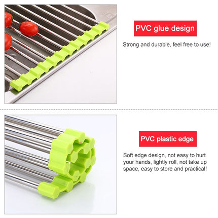 40x24x0.9cm Stainless Steel Folding Drain Rack