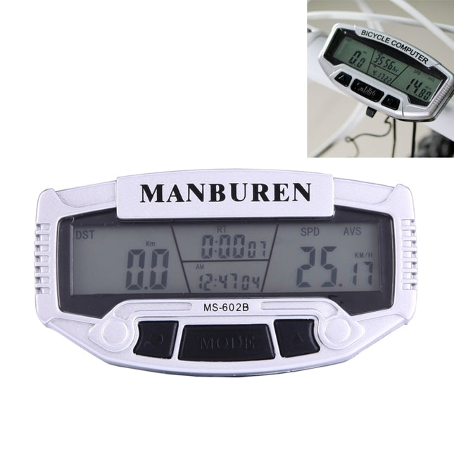 Multifunction LCD Display Cycle Computer Odometer Speedometer (MS-602B)